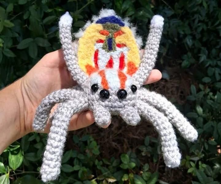 Crochet/Needle-Felted Peacock Spider Plush (Visual Guide) 🌈💖🌍