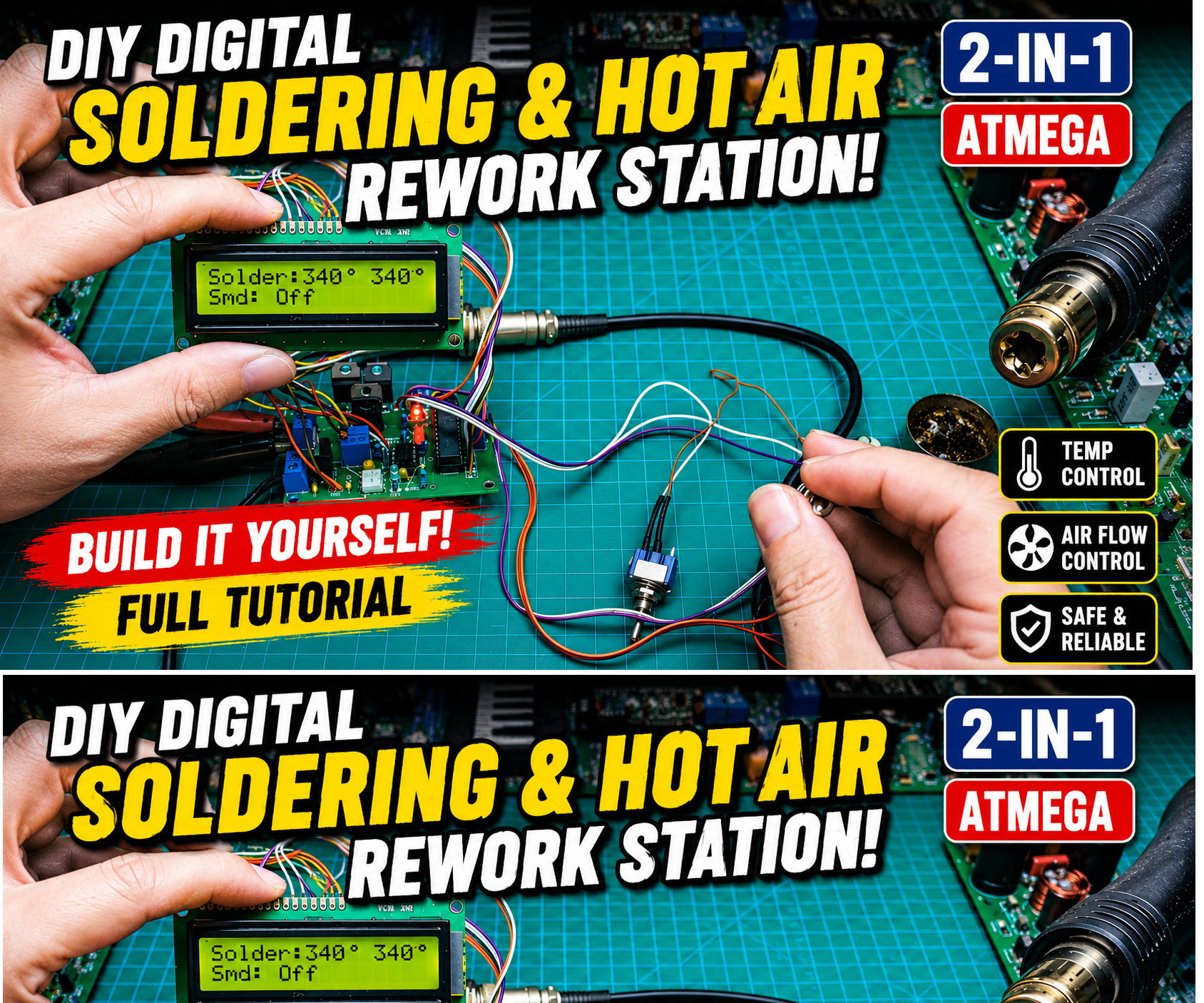 DIY Digital Soldering and Hot Air Rework Station