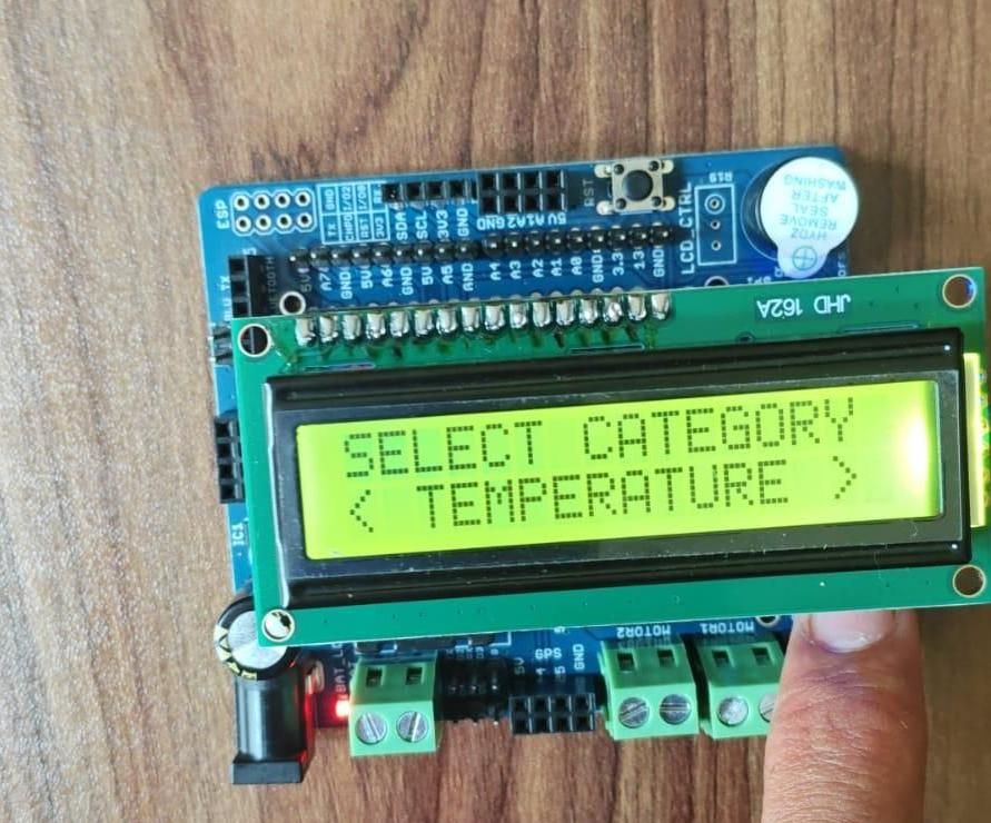 Unit Convertor With Deshbot Shield Ith Lcd 16x2