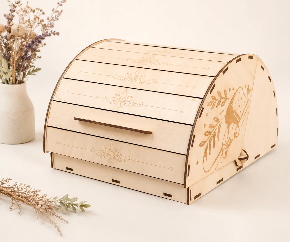 How to Laser Cut a Wooden Roll Top Bread Box Step by Step Tutorial