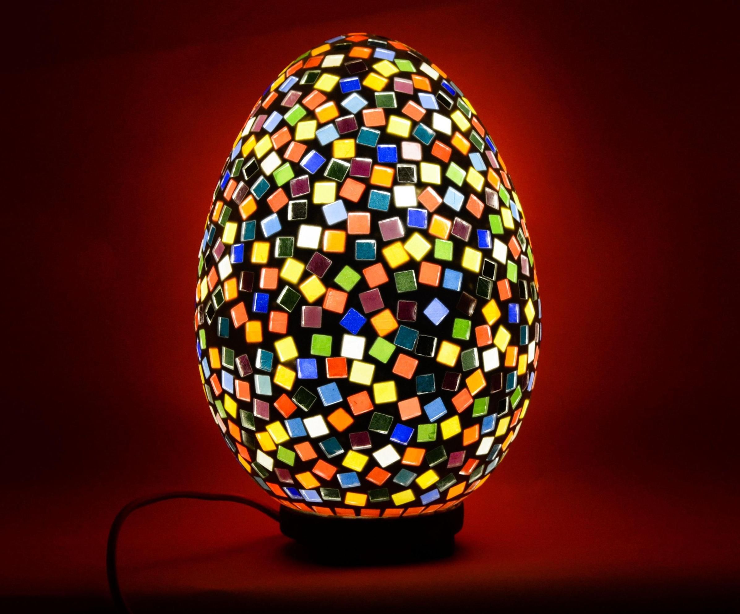 Rainbow Mosaic Egg Lamp