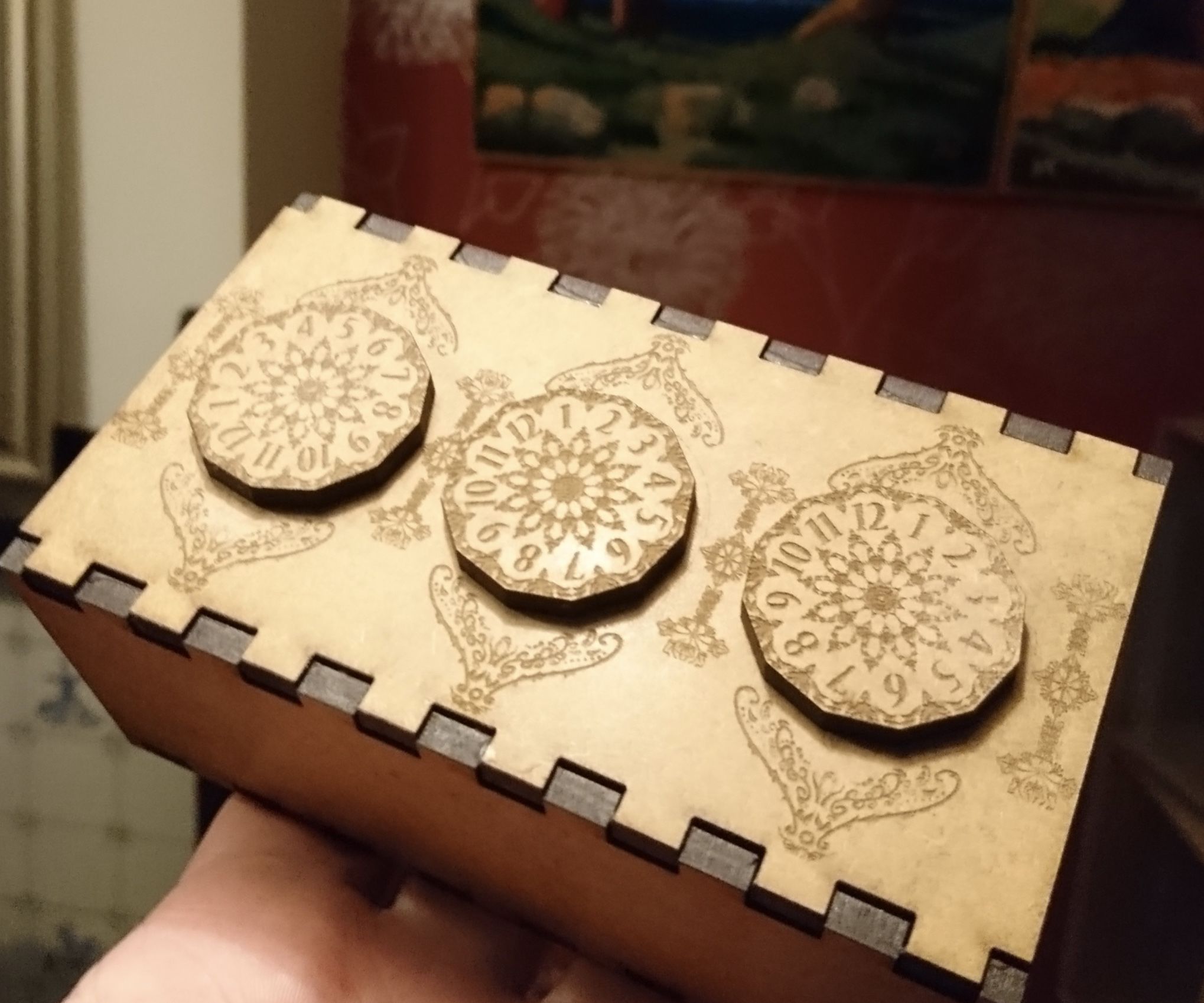 Three Dial Geared Puzzle Box [gearbox]