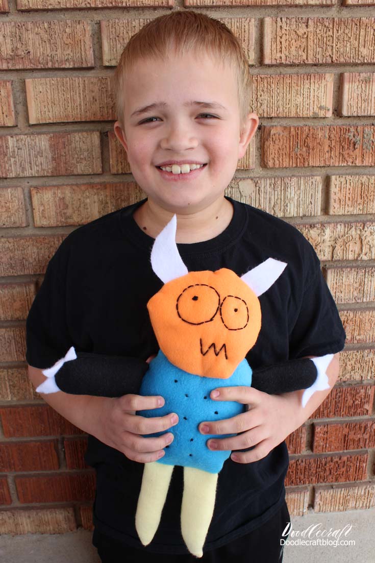 turn child's artwork drawing into a custom made plush stuffed toy easy diy fleece soft toy make sew with voice recorder recording  (11).JPG