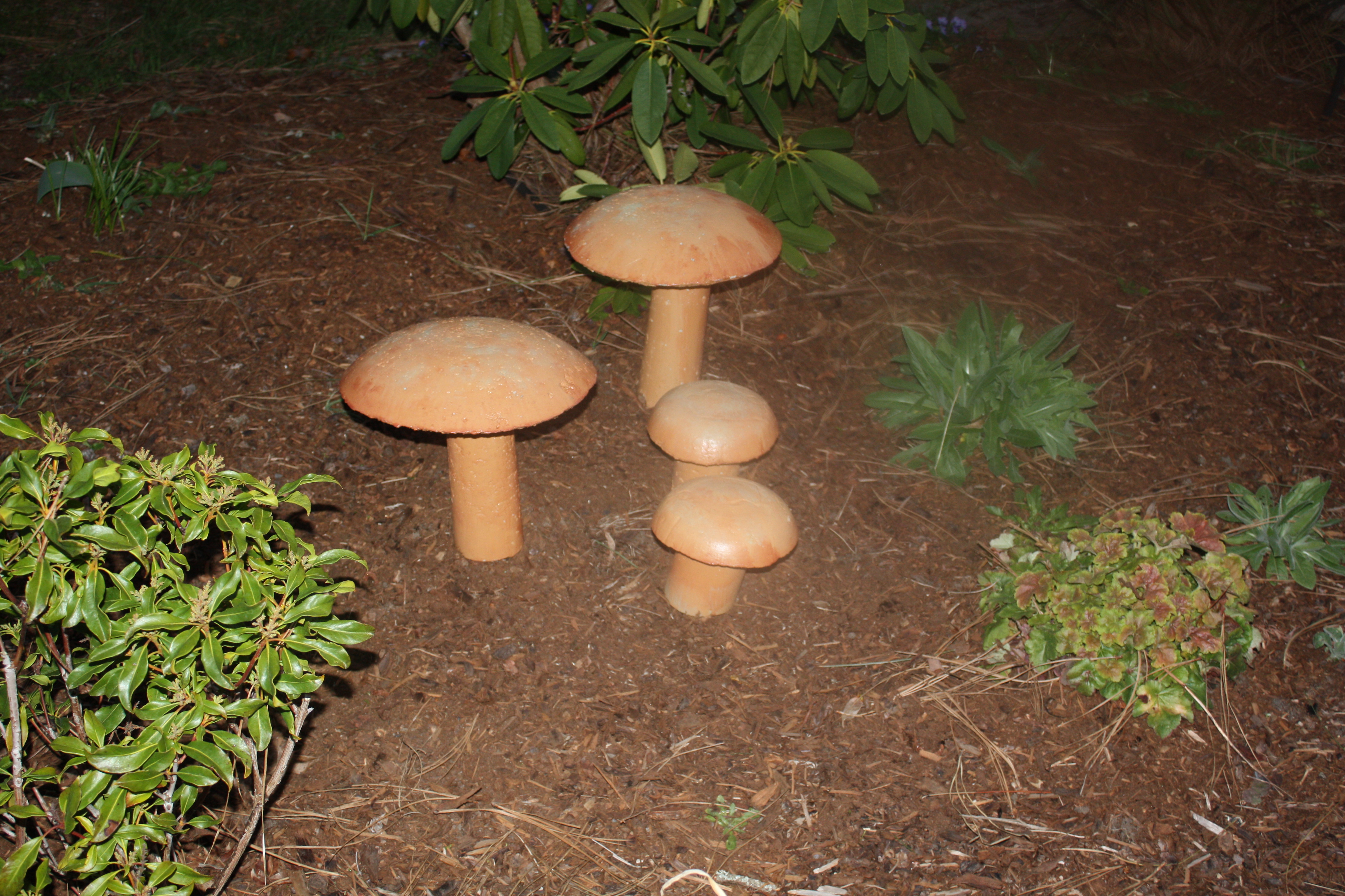 Concrete Mushrooms -- Yard Art