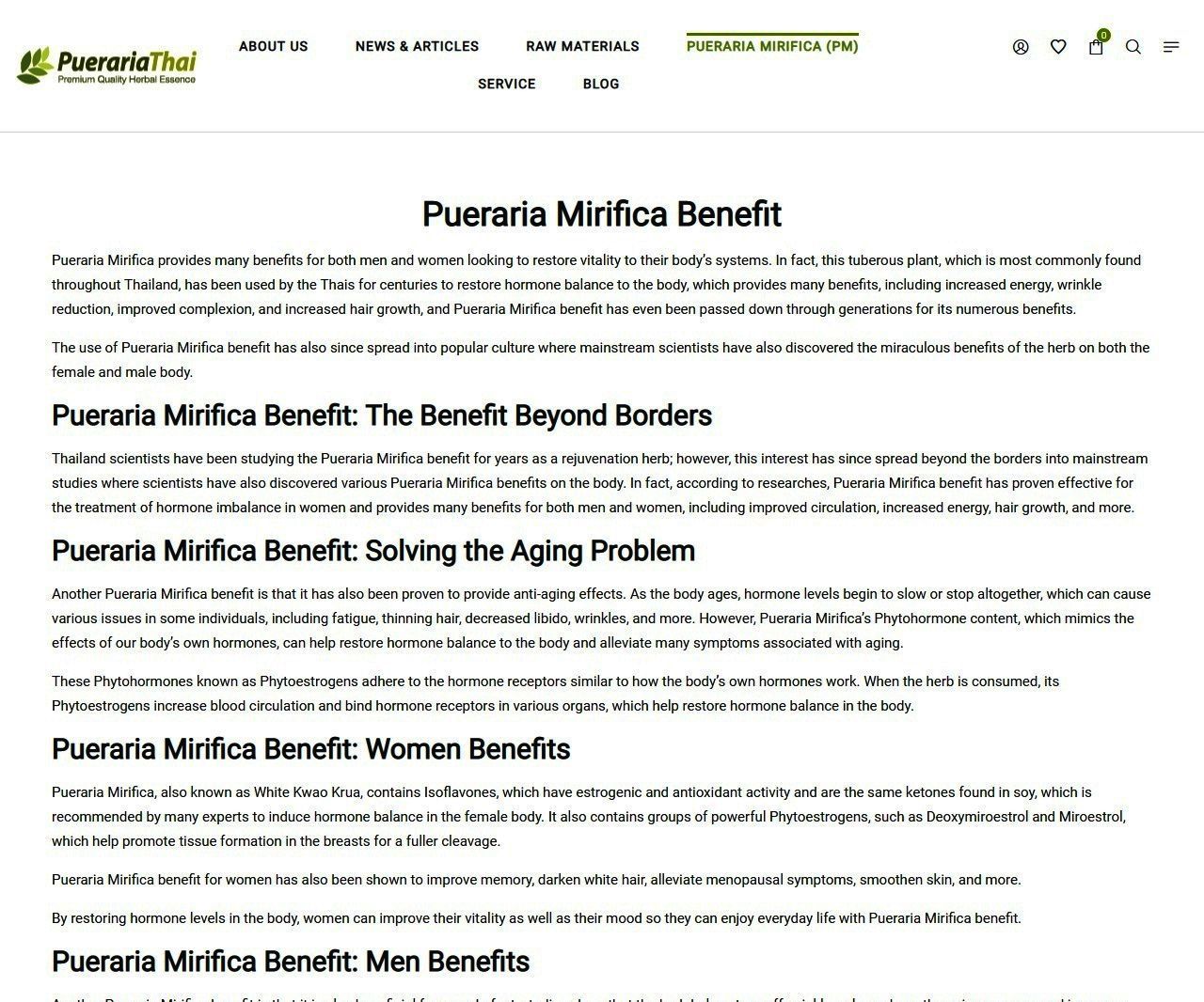 Pueraria Mirifica Benefit