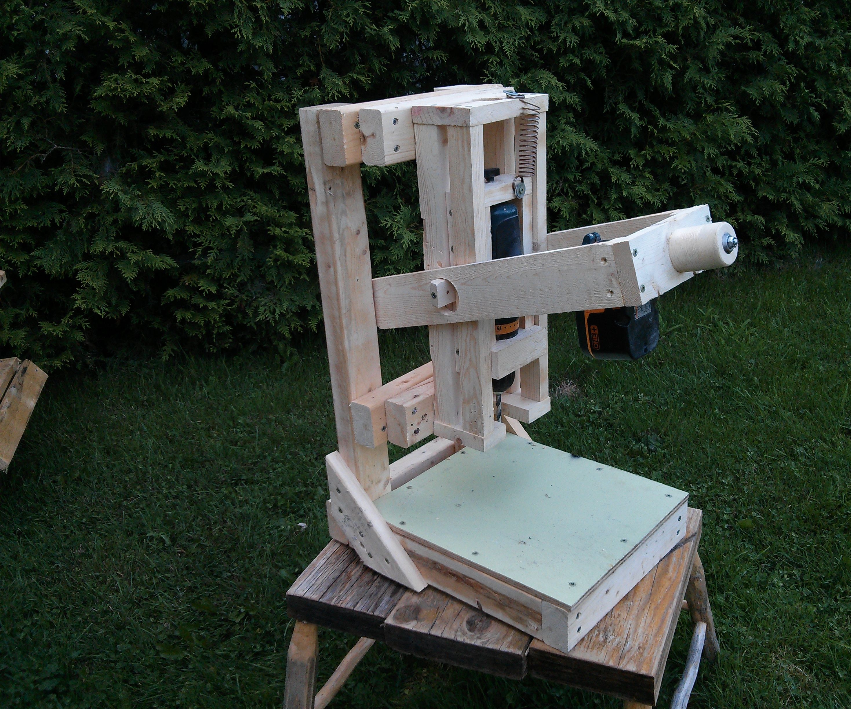 The Wooden Cordless Drill Press