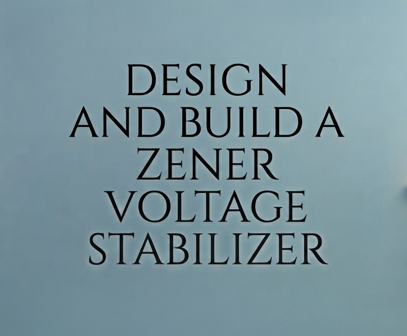 Design and Build a Zener Voltage Stabilizer