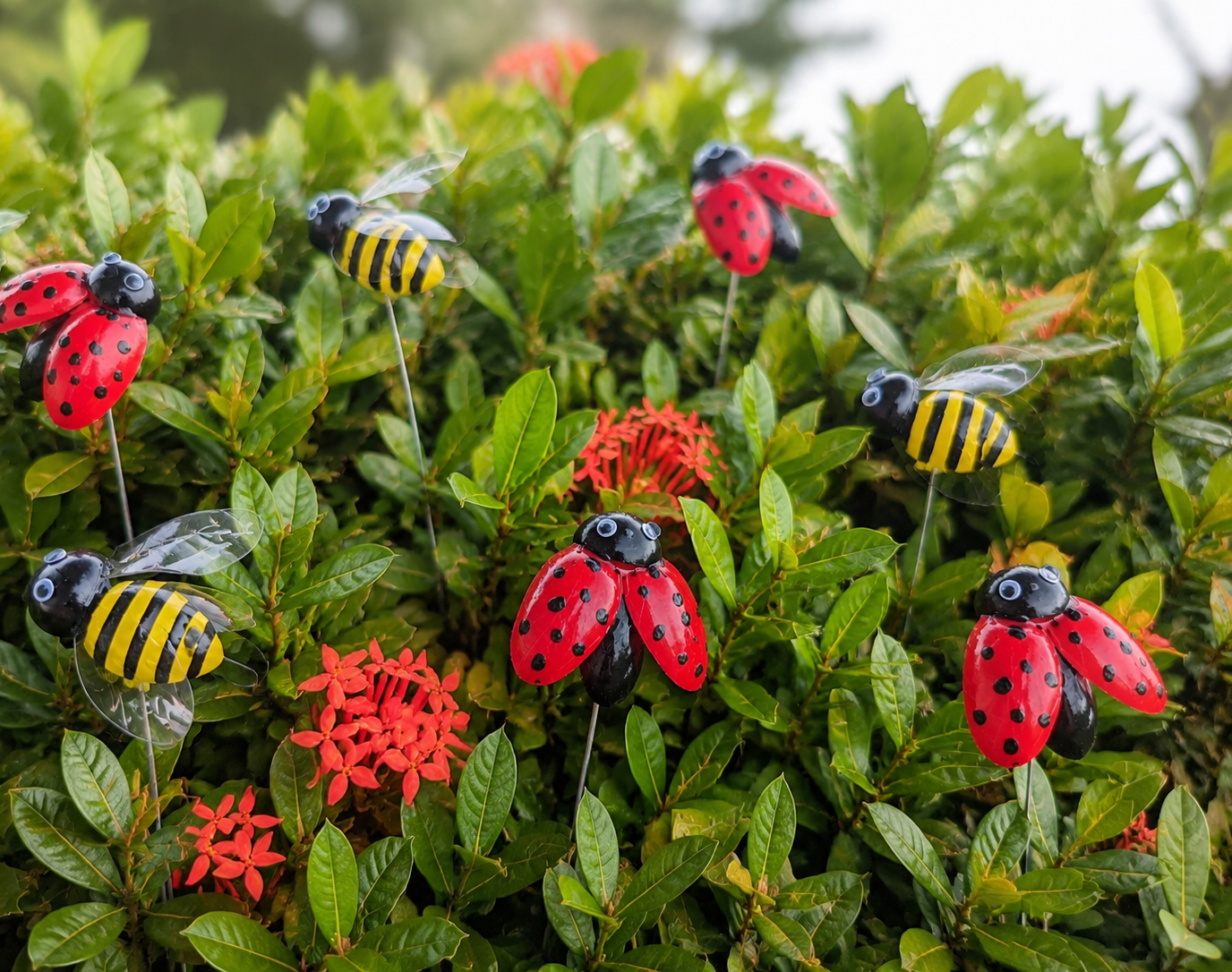 Whimsical Ladybug & Bee Stakes for Your Garden