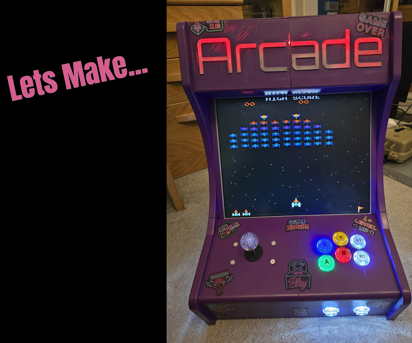 3D Printed and Painted Retro Arcade Cabinet