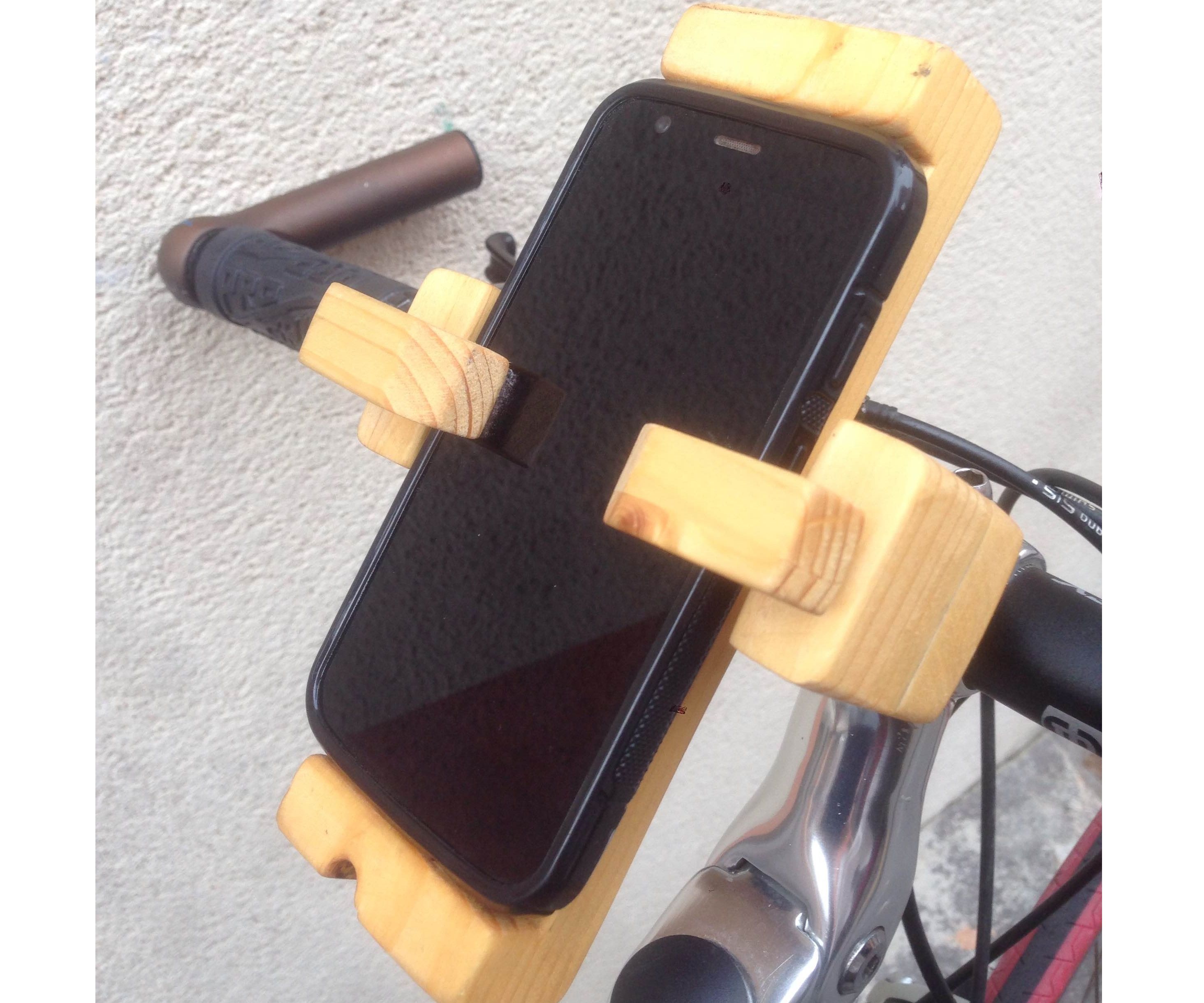 Wooden Phone Support for Bike