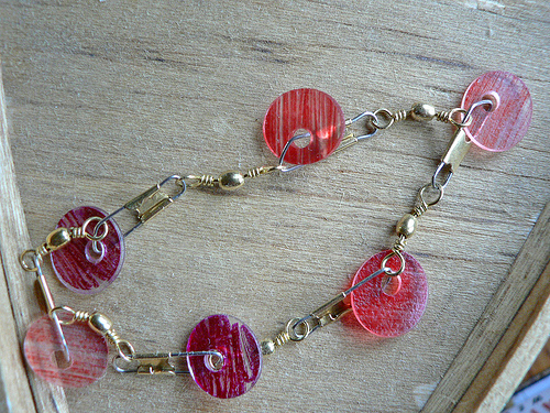 Disc Bead Bracelet - Cheap, Easy, and Recycled Shrinky Plastic!