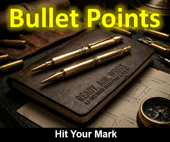 Reloaded: Brass Pen and Pencil Crafted From Spent Bullets