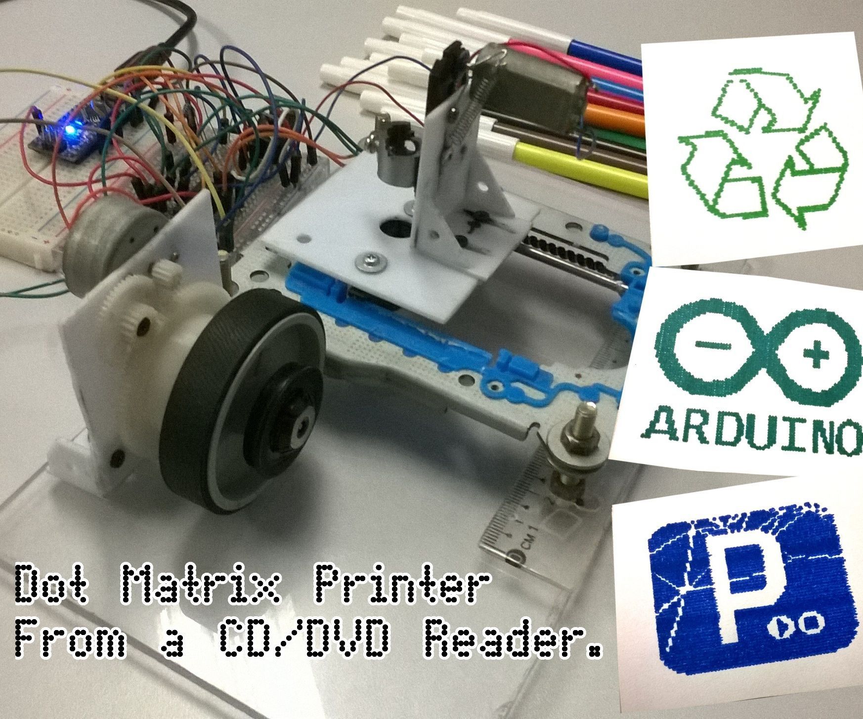 Dot Matrix Printer From a CD/DVD Reader With Arduino