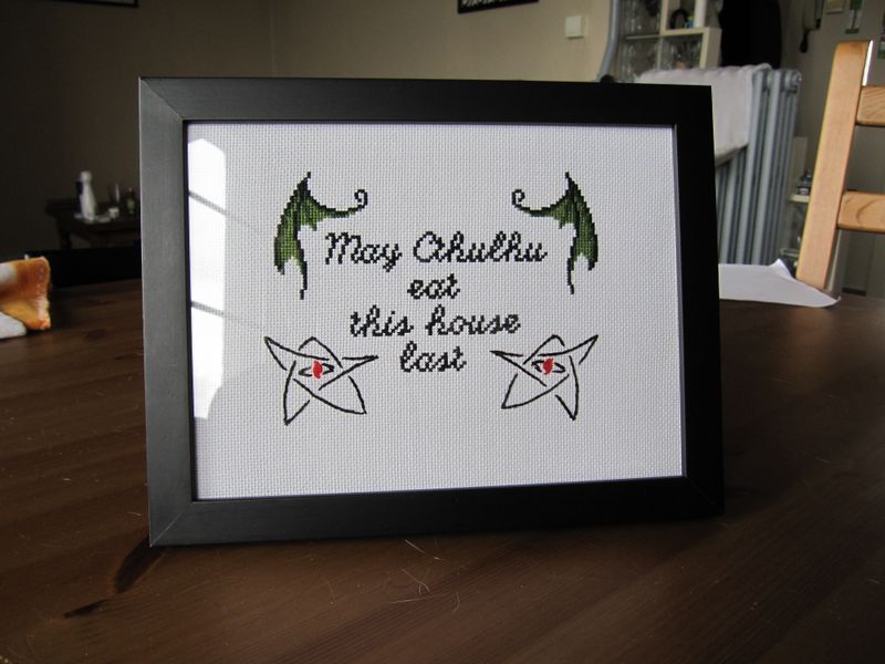 "May Cthulhu Eat This House Last" Cross Stitch