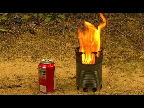 How to Make a Compact Wood Gas Stove Just from Cans.  Efficient Portable DIY Wood Gas Camping Stove.