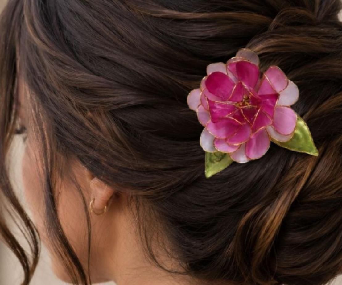 DIY Metallic Wire & Resin Flower Clip