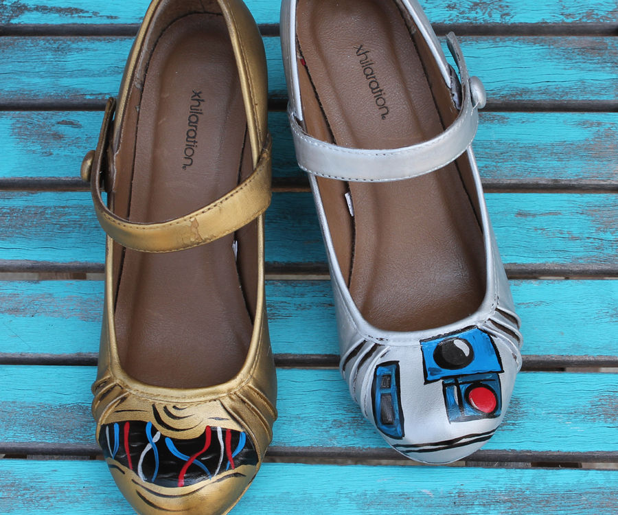 Star Wars C3PO and R2D2 Painted Shoes!