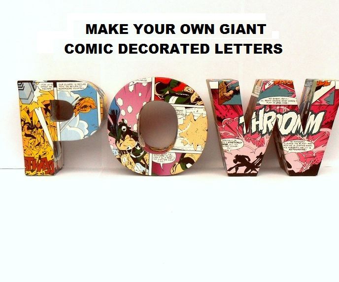 Giant Card Letters - Comic Decorated