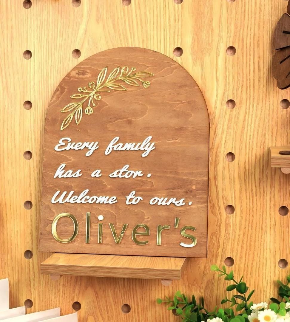DIY Laser-Cut Home Doorplate With Plywood and Acrylic