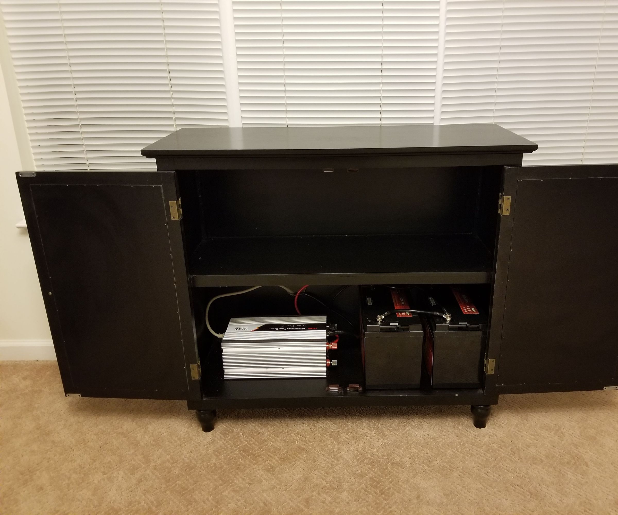DIY Home Battery Backup Generator in a Wooden Cabinet