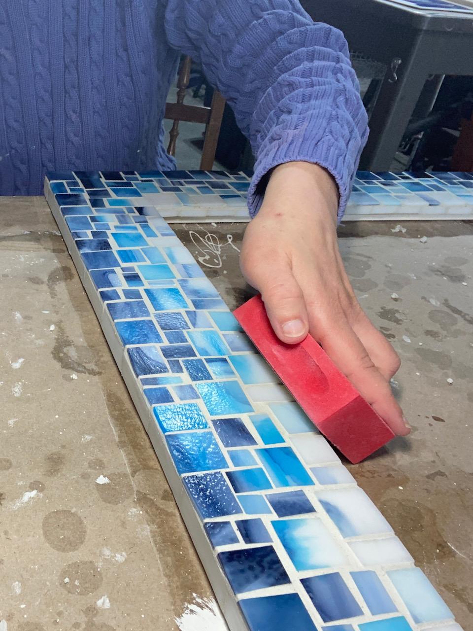 6 frame blue streaky tile thinset 7 mosaic mirror stained glass diy tutorial how to sharon warren.jpeg