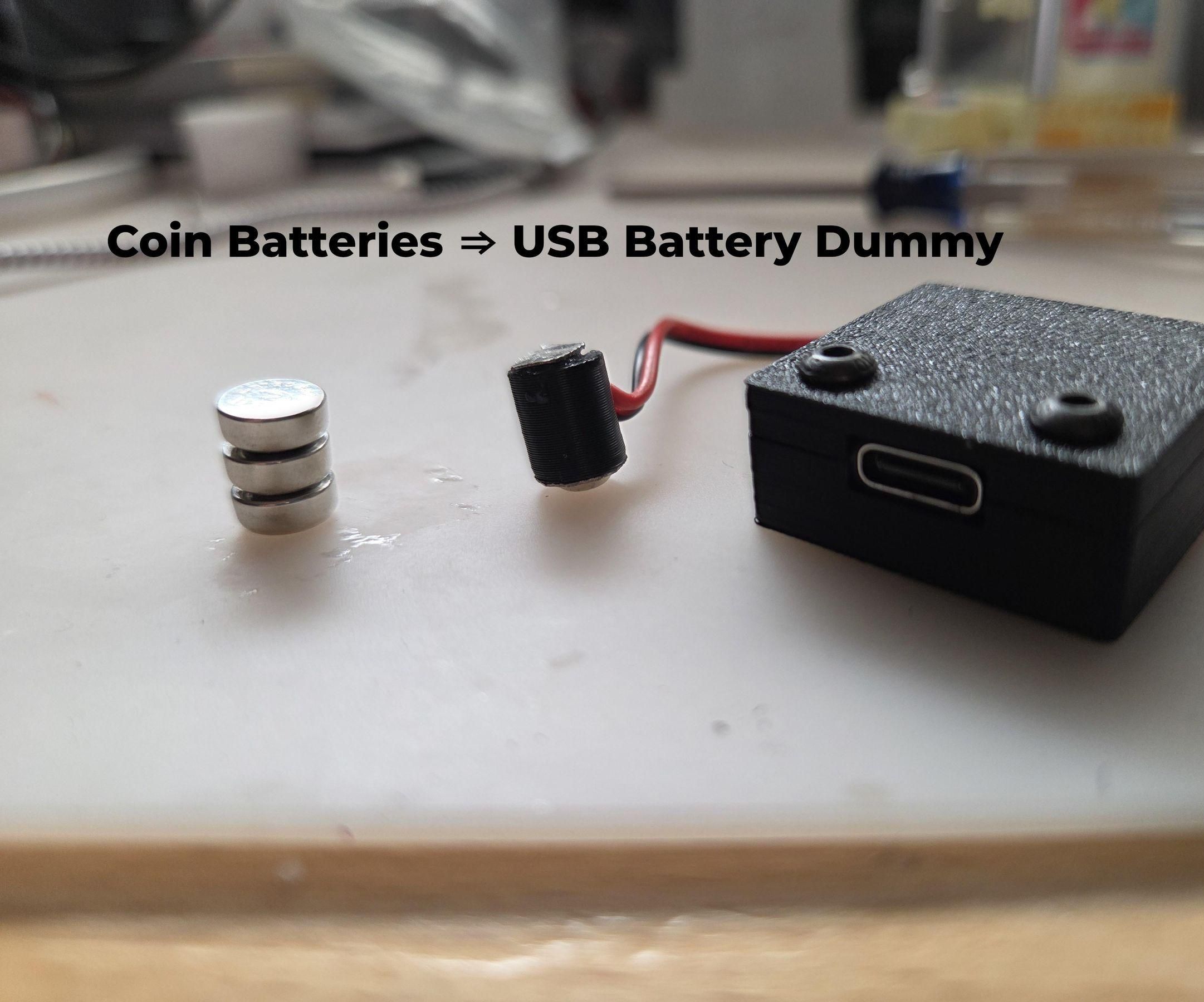 USB Powered Coin Battery Dummy
