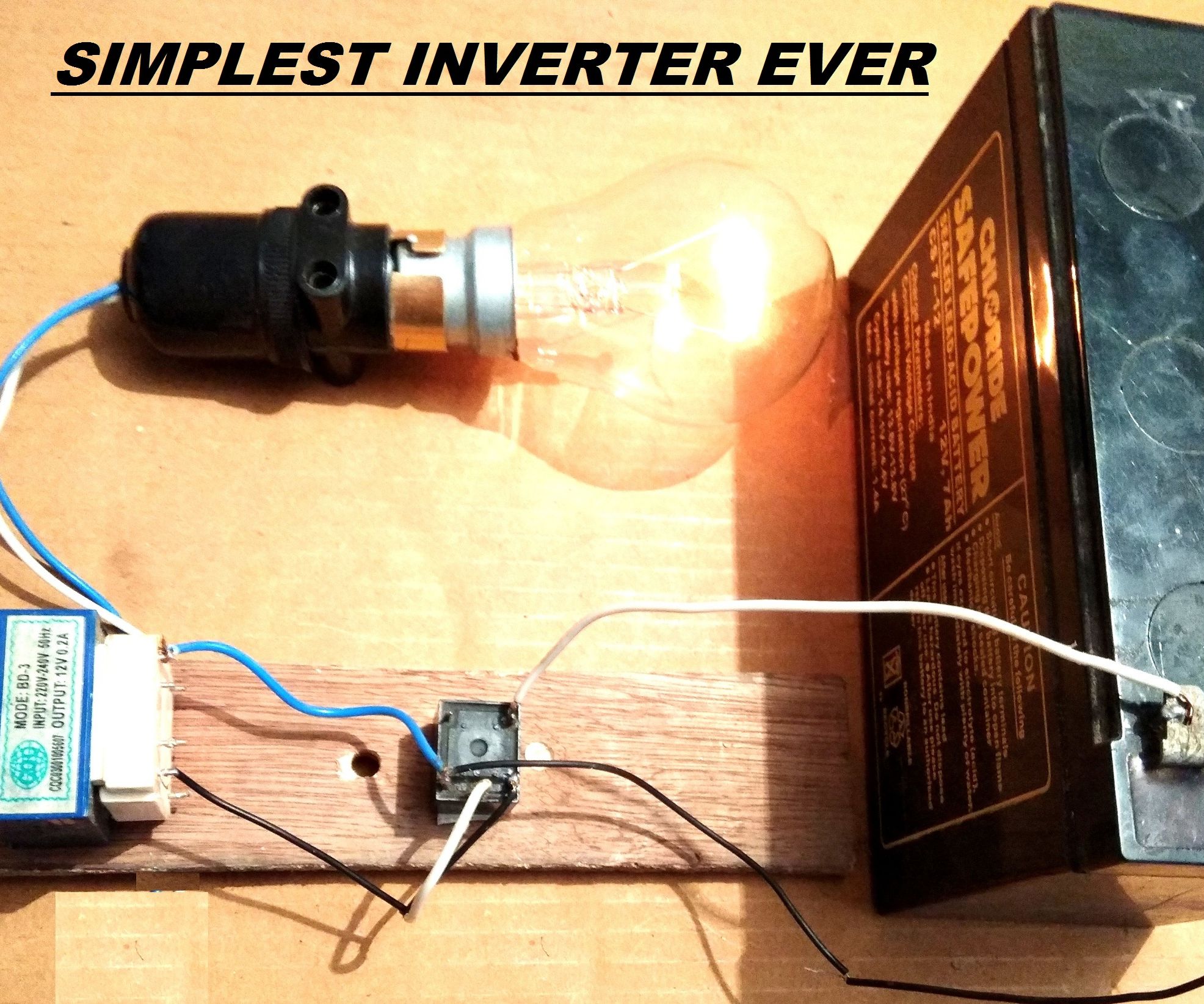 Simplest 12V to 220V DC to AC Power Inverter DIY