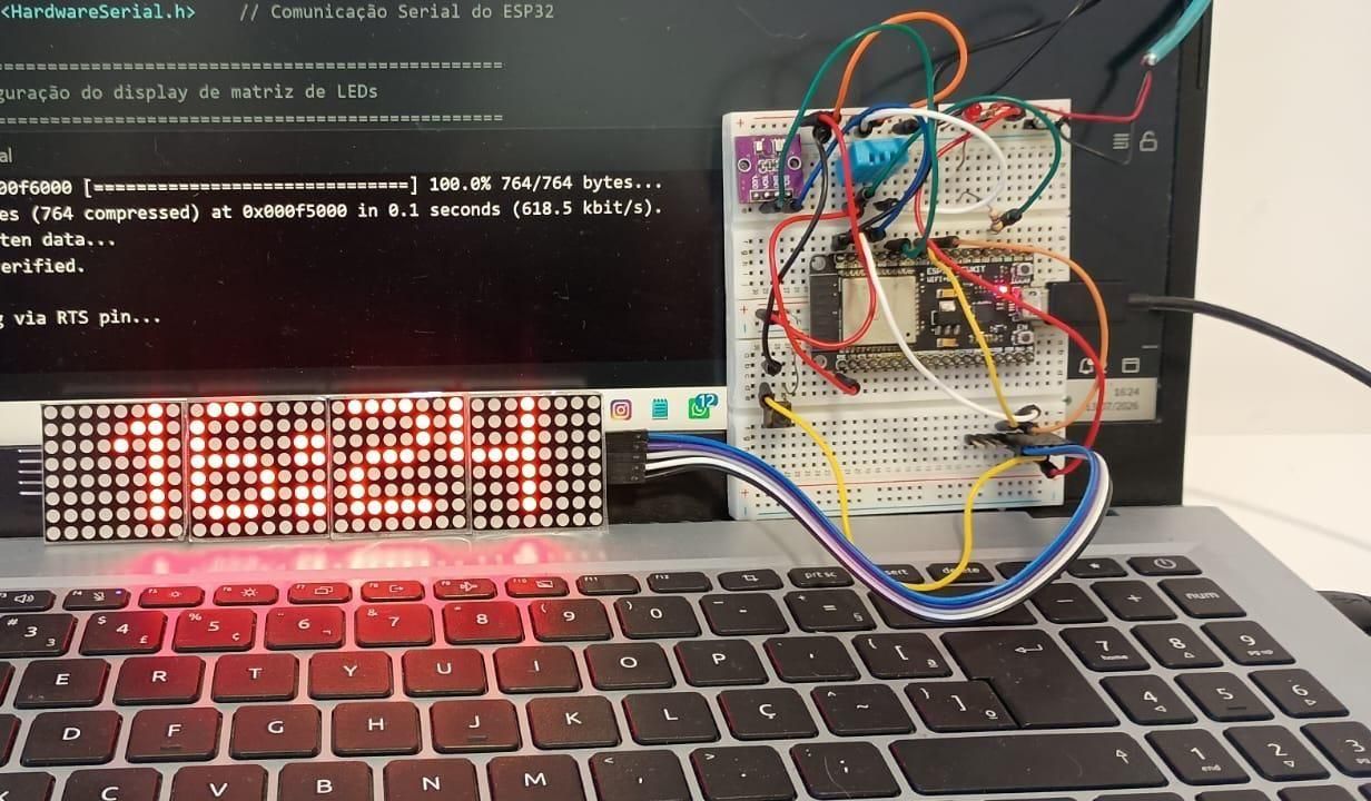 Estação Meteorológica Com ESP32, Display 8x32 E DHT11