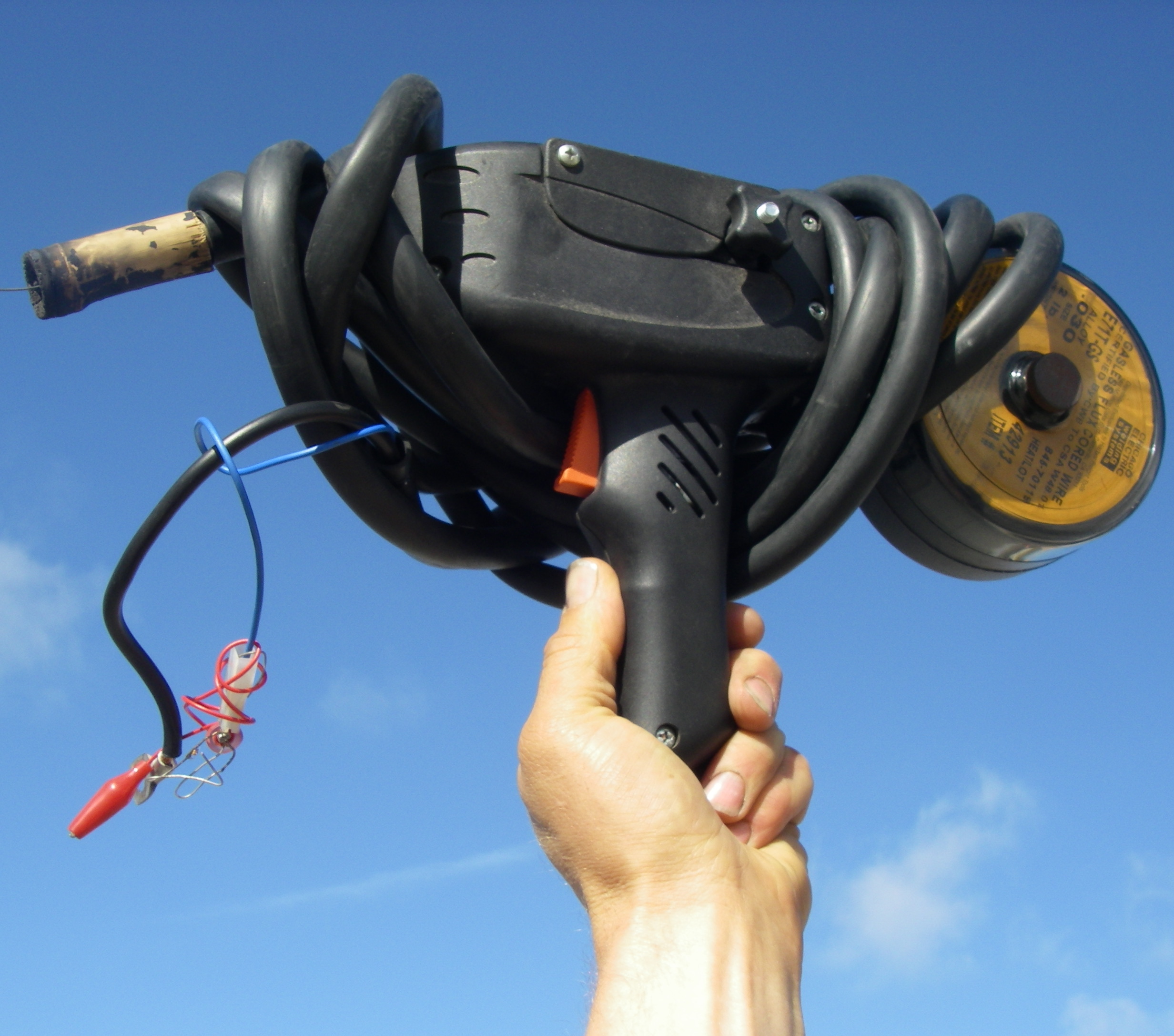 Spool Gun Handheld Wirefeed Welder Powered by Car Batteries