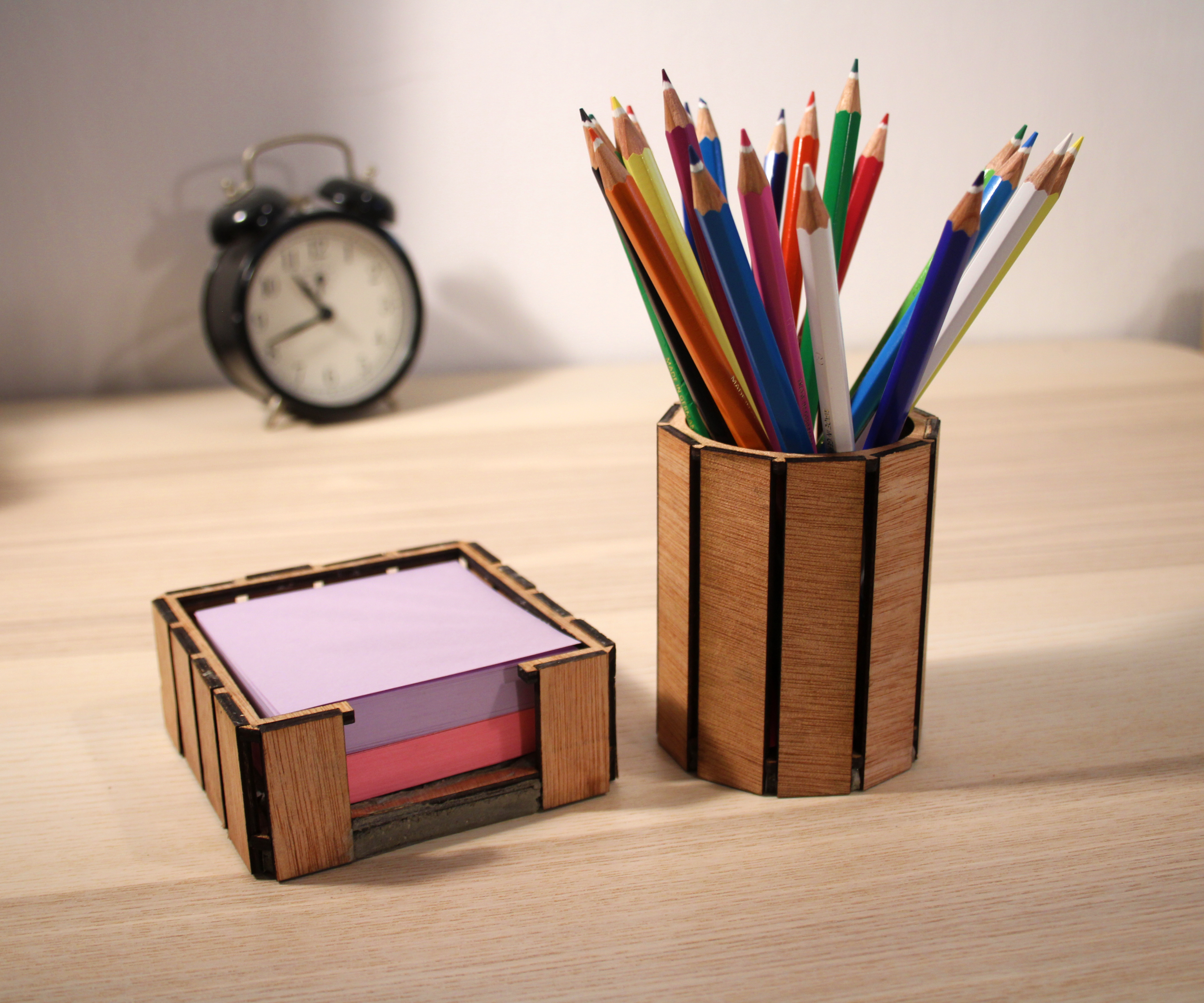 Plywood & Concrete Desk Organizers