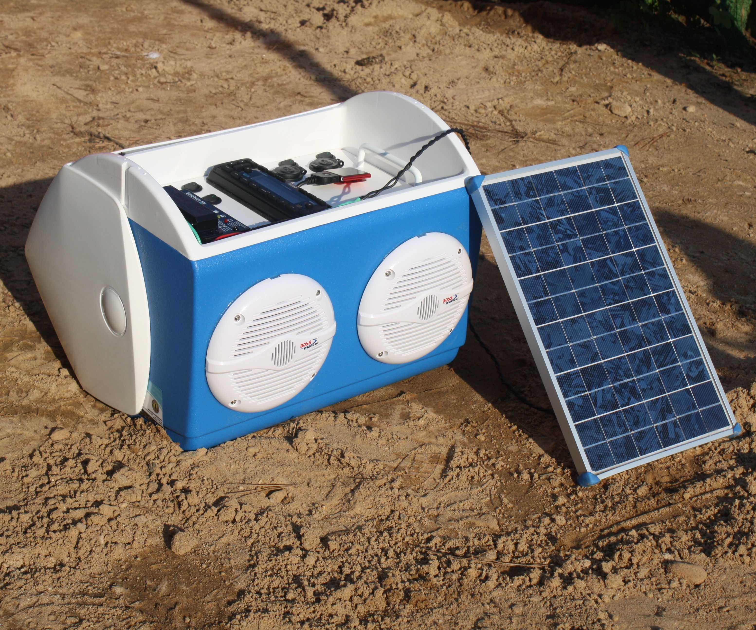 Solar Charged Stereo Cooler