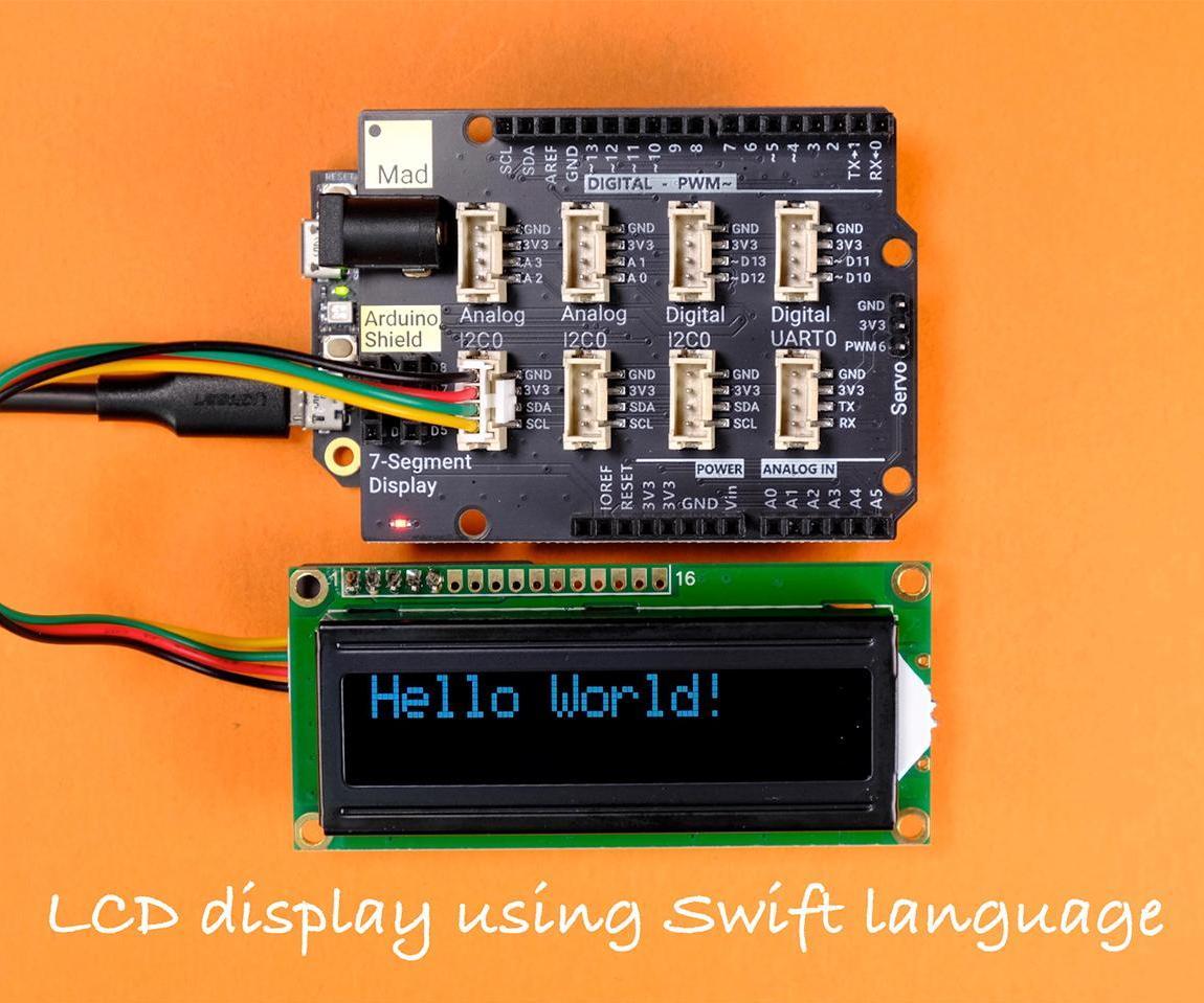 Display "Hello World" on 16x2 LCD Using Swift Language