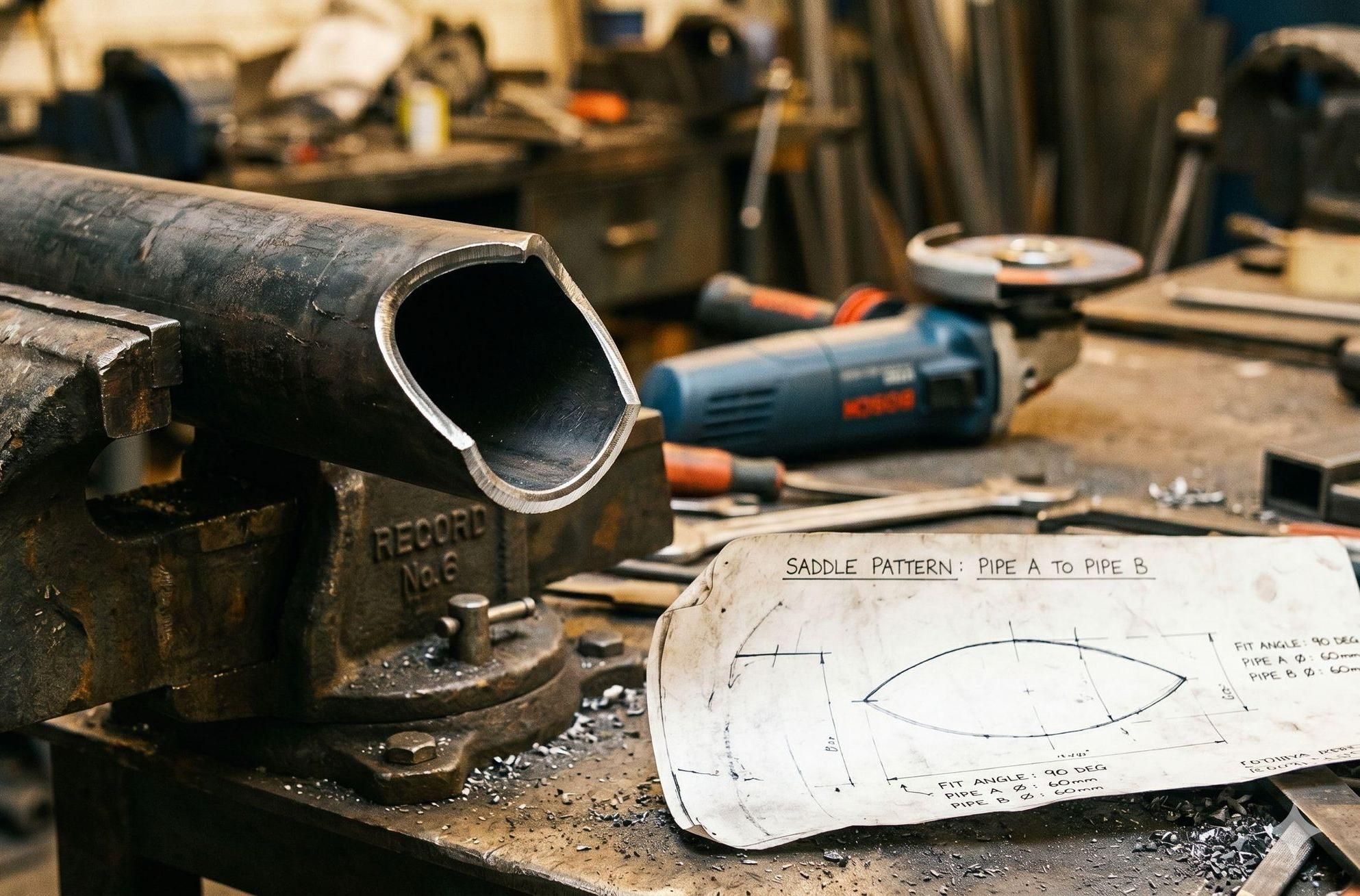 How to Make a Pipe Saddle Cut Template by Hand
