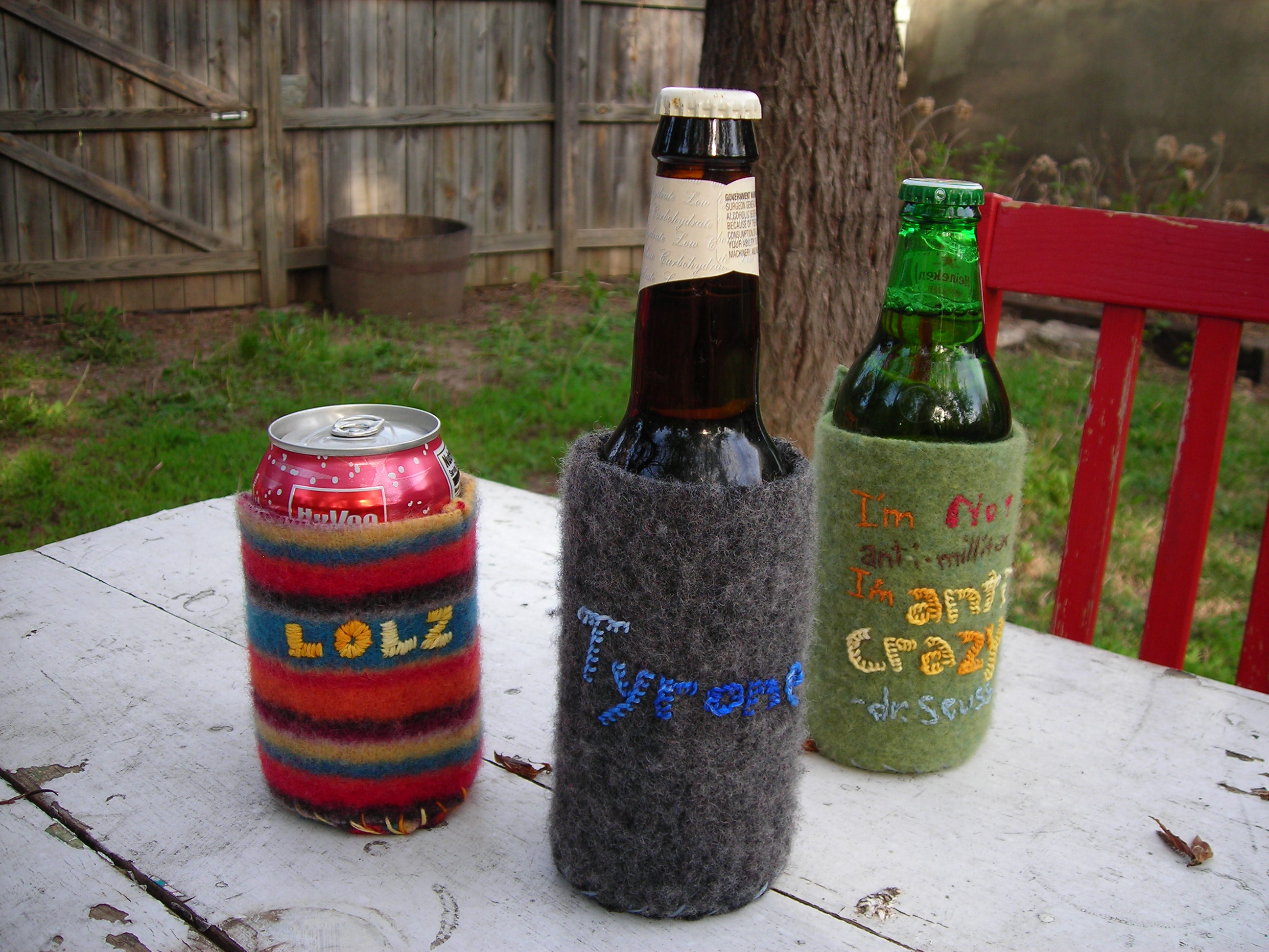 Felted Recycled Beverage Coozie