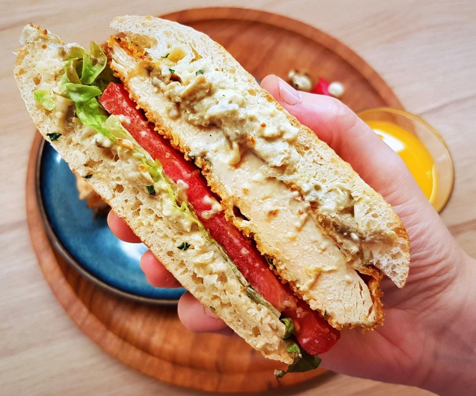 How to Make Chicken Parmesan Sandwich With a Creamy Eggplant Spread