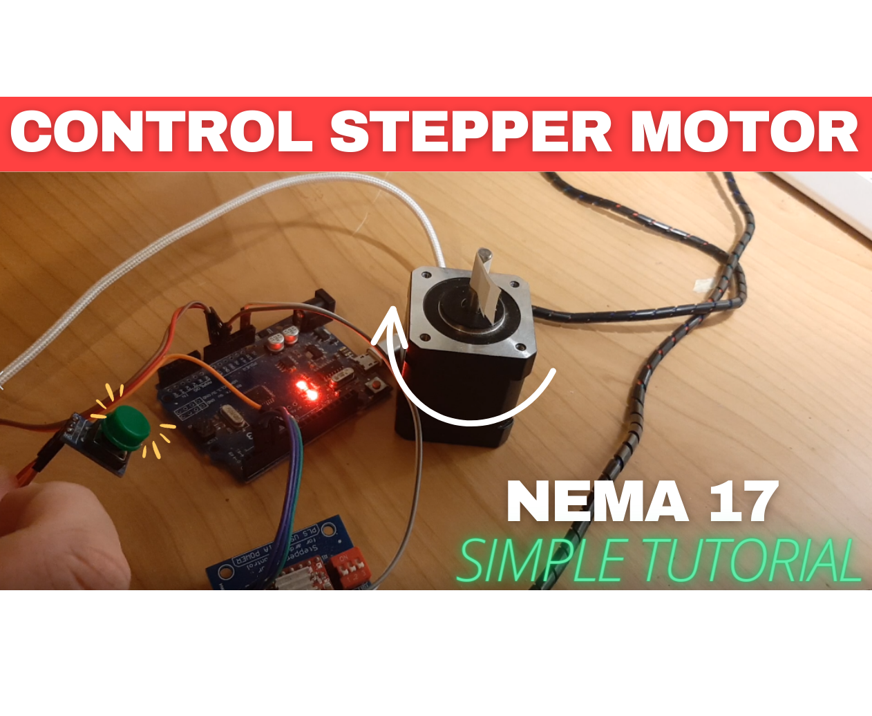 Move a Stepper Motor NEMA 17 to an Exact Position With a Button
