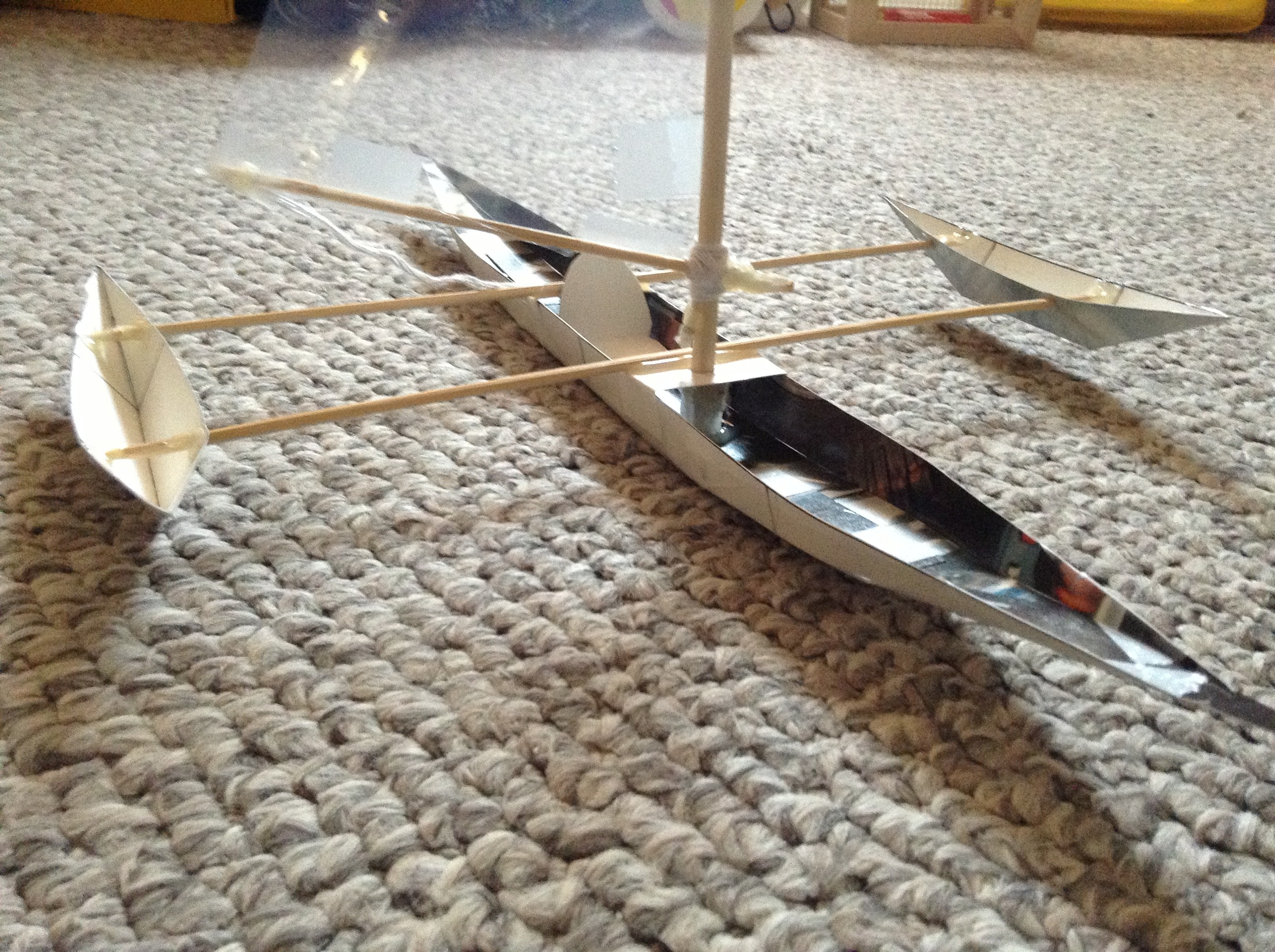 Cardboard Model Sailing Canoe