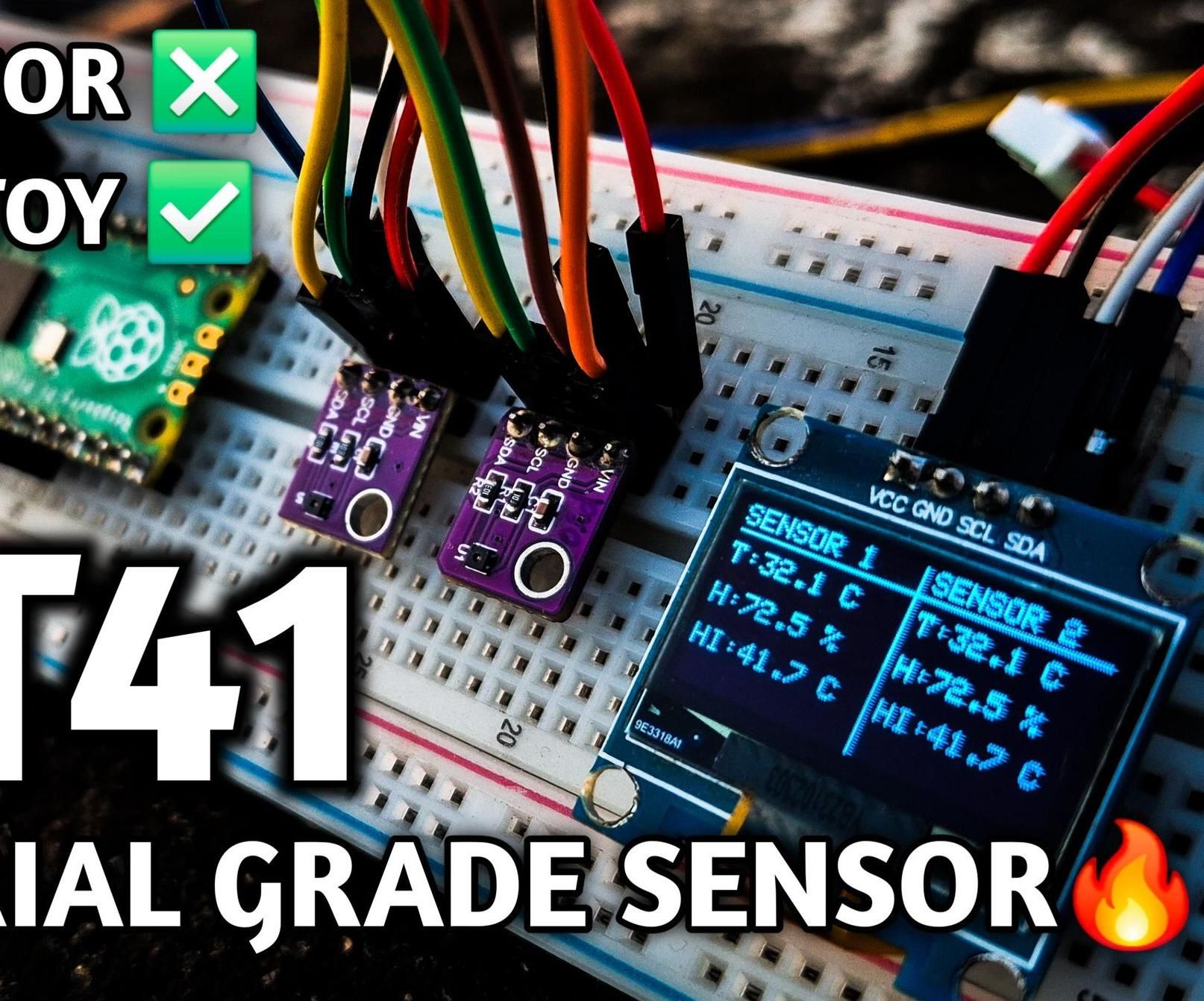 Dual SHT41 Temperature & Humidity Monitor With Raspberry Pi Pico | Temp-Hume Display | SHT41 | Sensirion | Raspberry Pi Pico | Industrial Grade Sensor