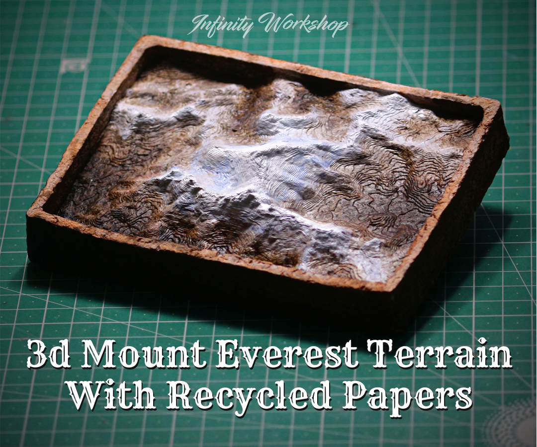 3d Mount Everest Terrain With Recycled Papers