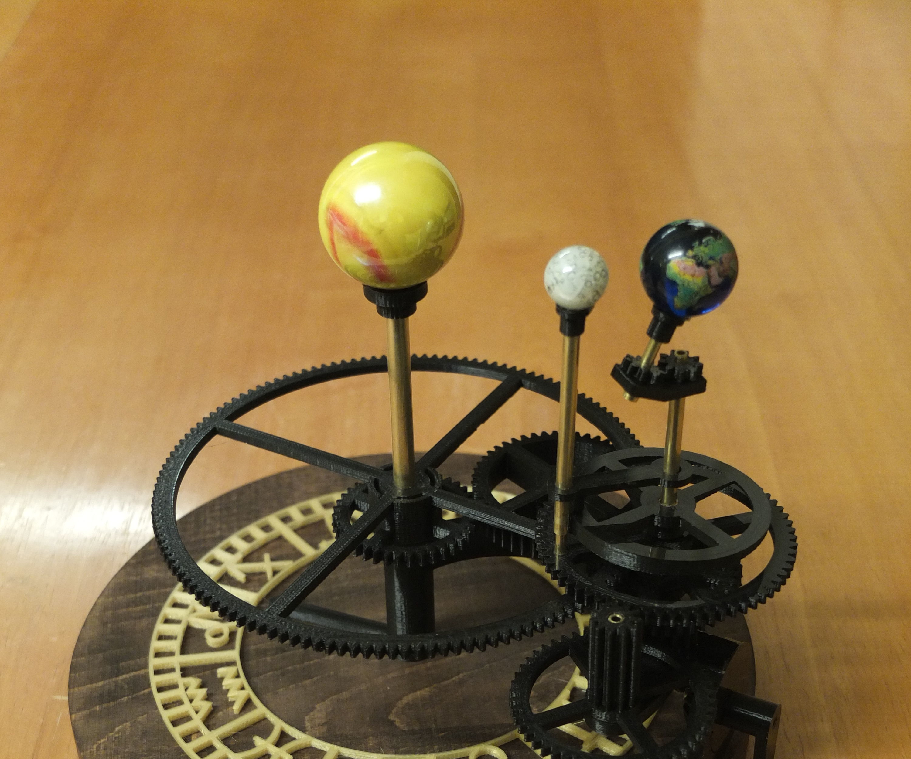 Sun, Earth and Moon Model (Tellurion / Orrery) With 3D Printed Parts