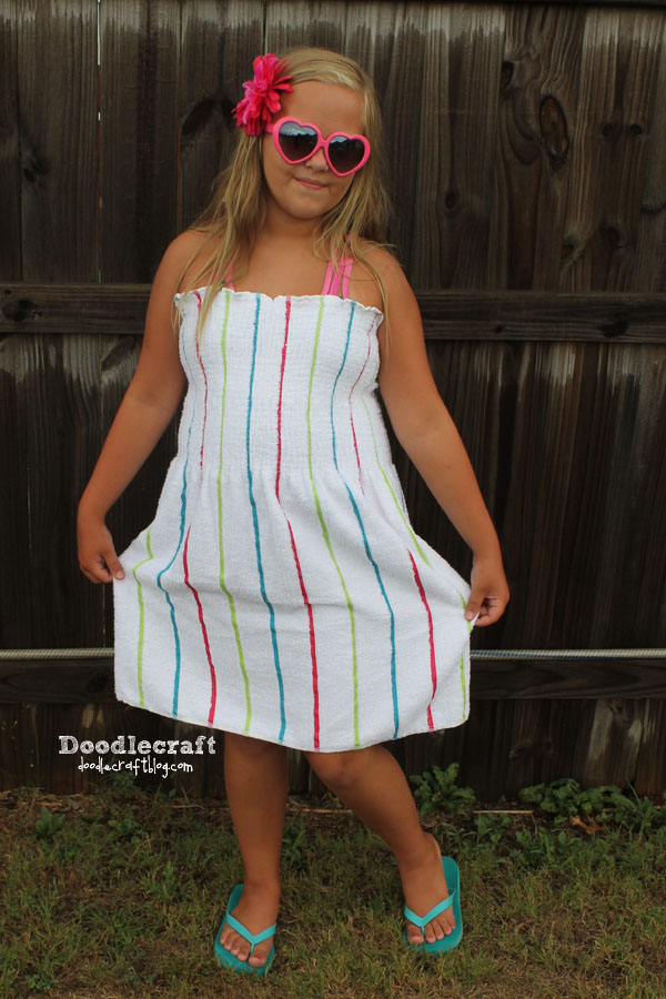 beach towel cover up swimsuit swimming bikini dress sun shirred shirring shirr smocked easy diy beachwear  (8).JPG