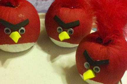 Make Red Angry Birds Pumpkins