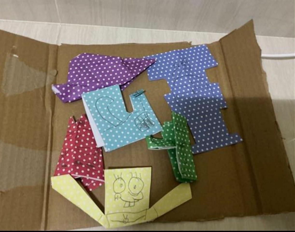 Colourful Folded Paper Display