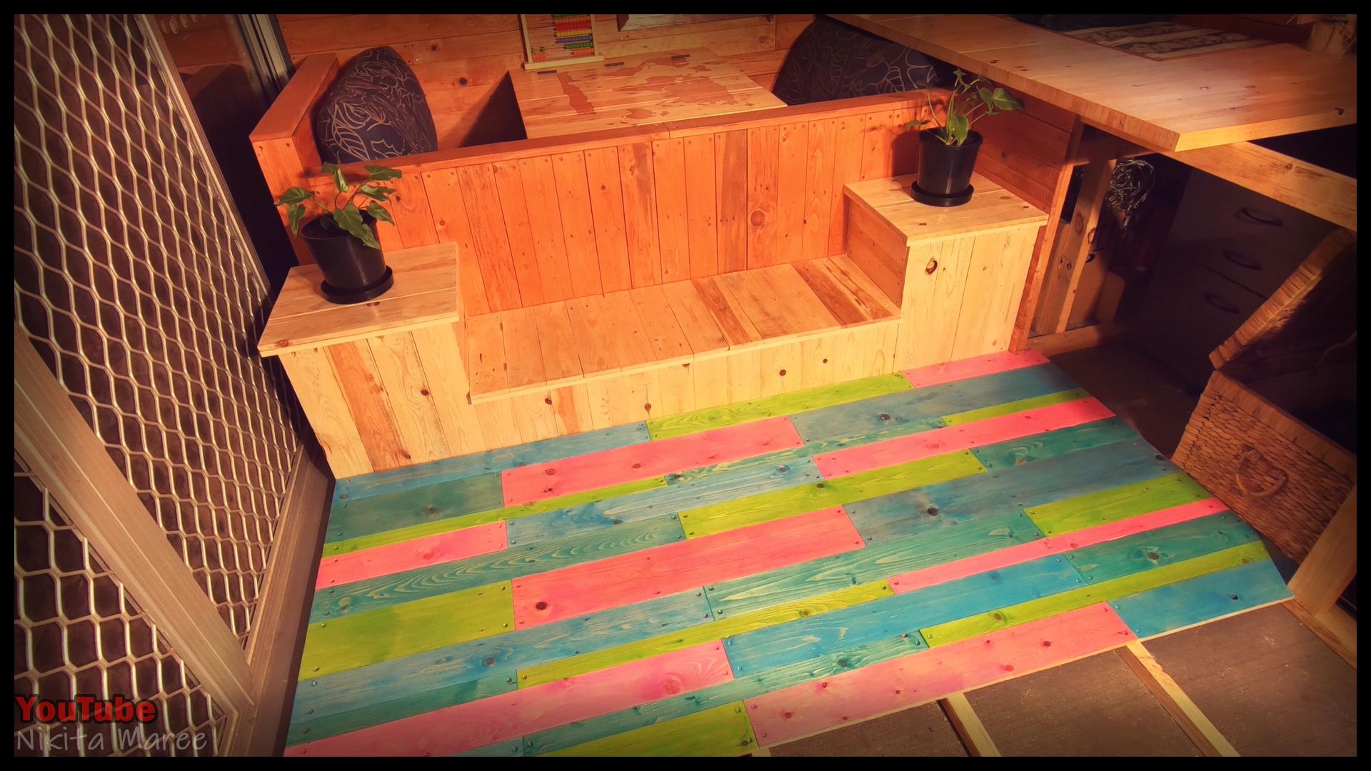 DIY wooden floor, How to build a pallet wood floor, painted floorboards, Building a timber floor from reclaimed wood (32).jpg