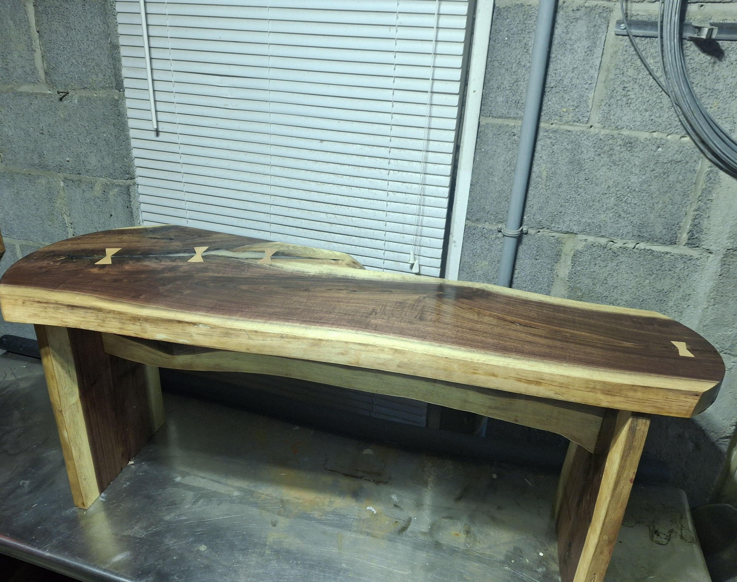 Live-edge Walnut Bench