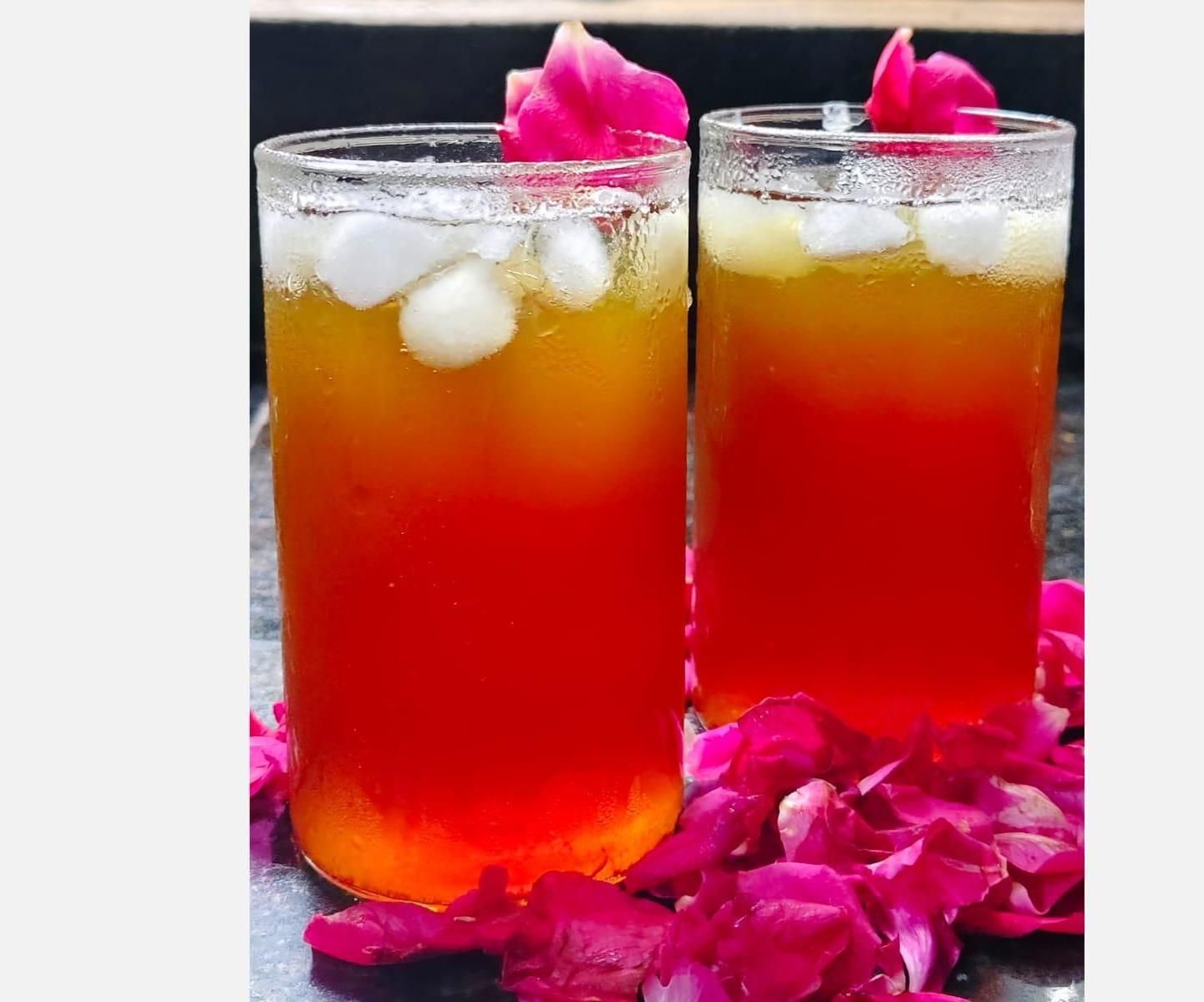 ROSE AND SAFFRON ICED TEA.
