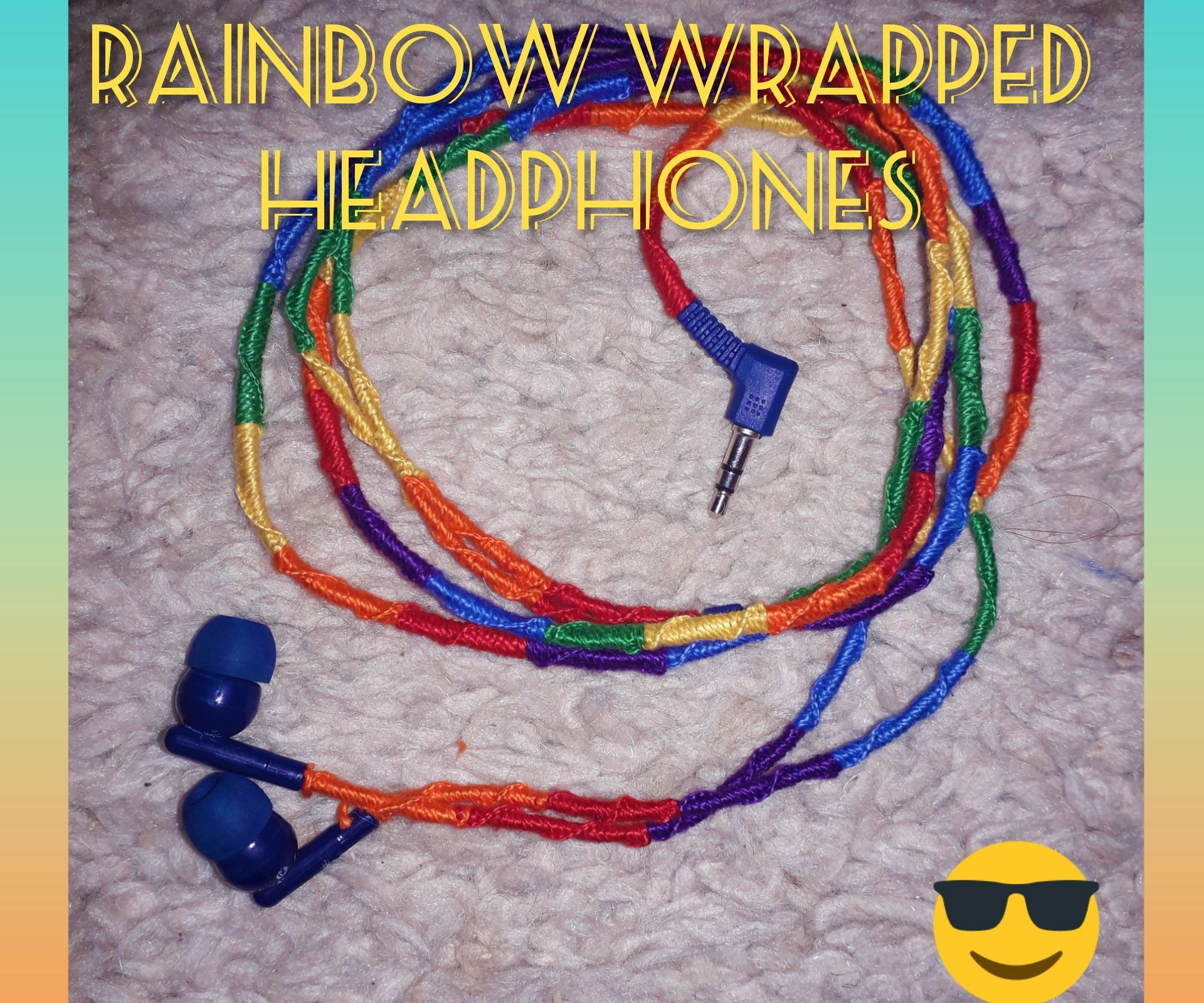 Rainbow Wrapped Headphones