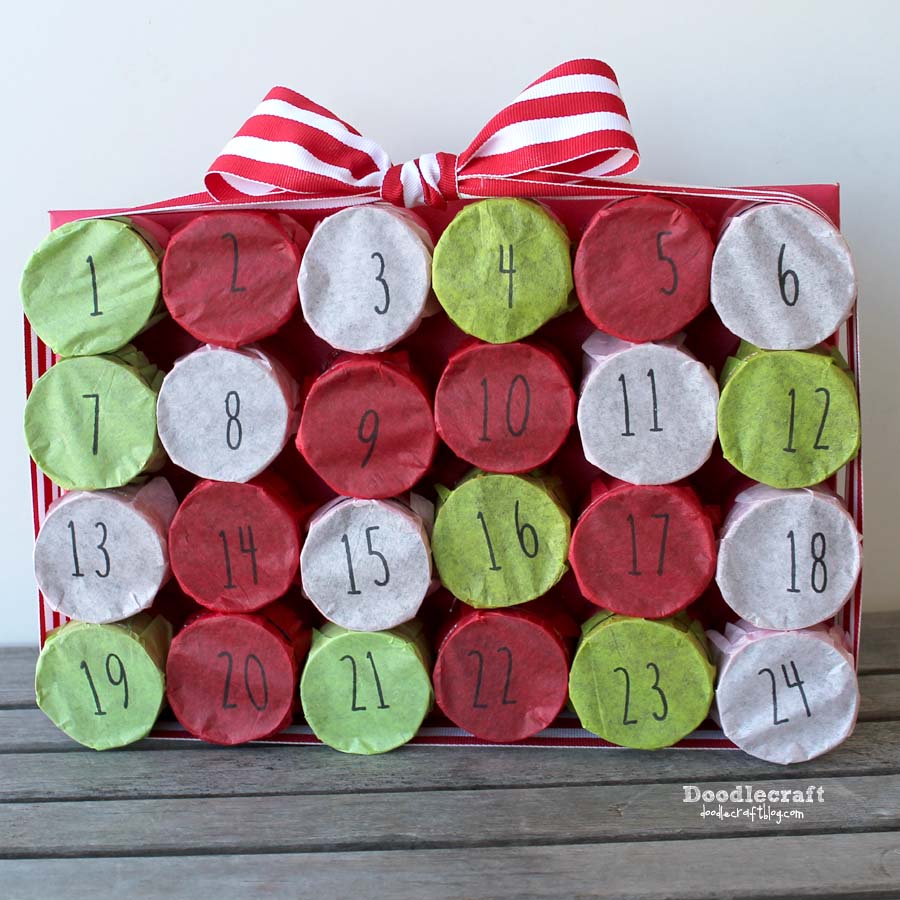 toilet paper roll upcycle craft advent christmas countdown calendar 24 days punch box poke treats (24).JPG