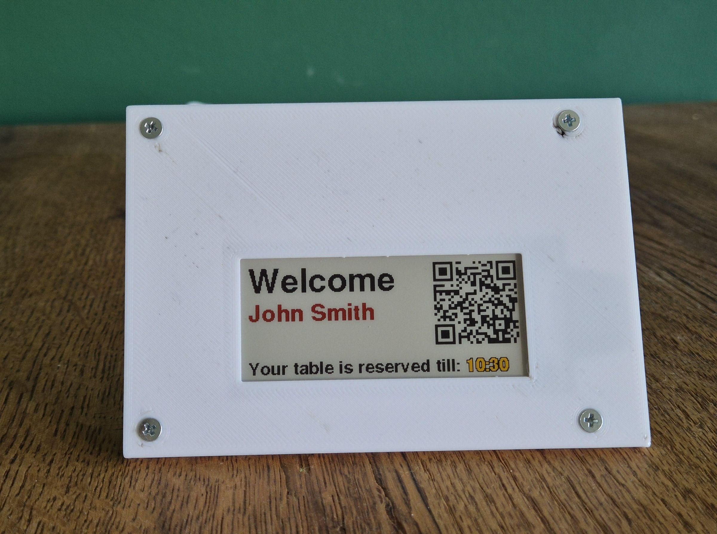 Smart EInk Table-Reservation-Sign