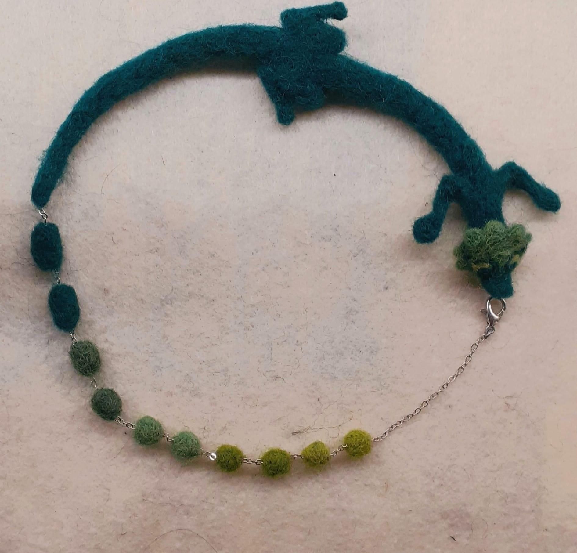 Needlefelted Dragon Necklace